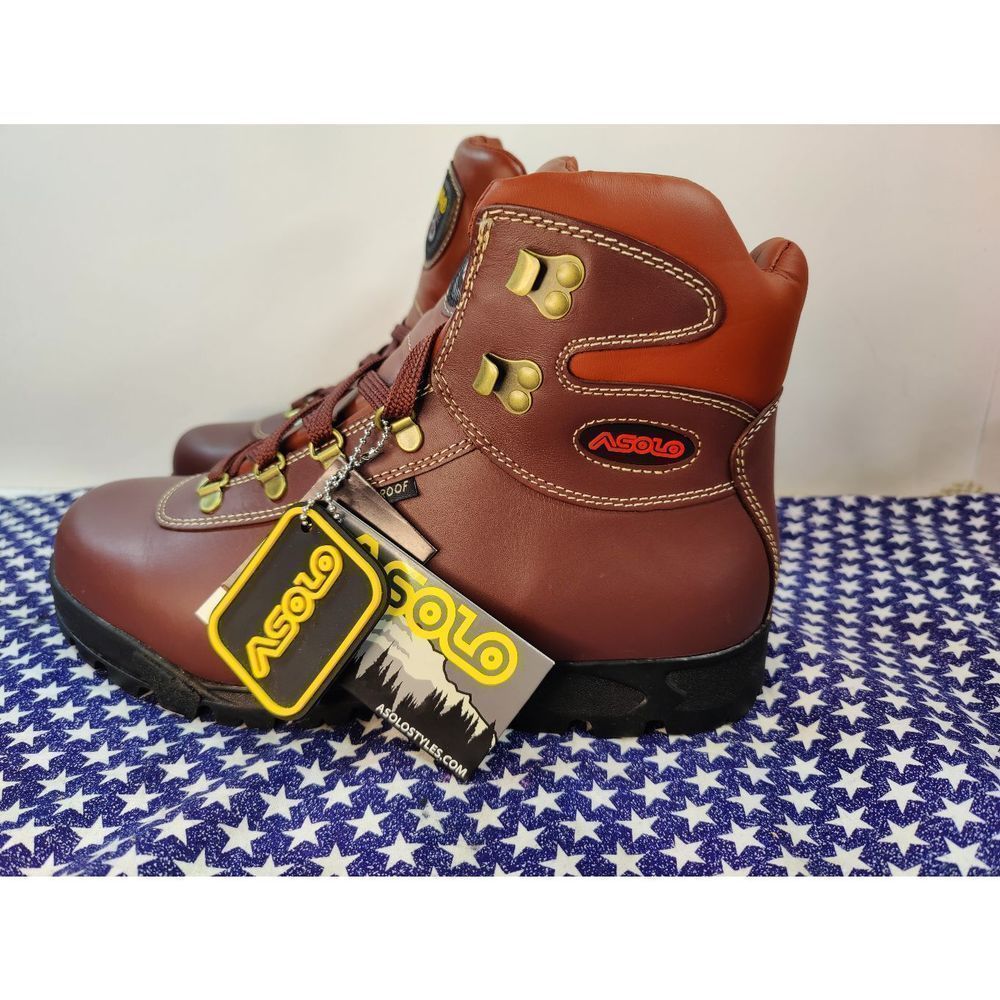 Asolo Brown Leather Hiking Boots with Gold Hardware